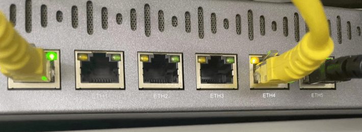 Пример подключённых Ethernet-портов